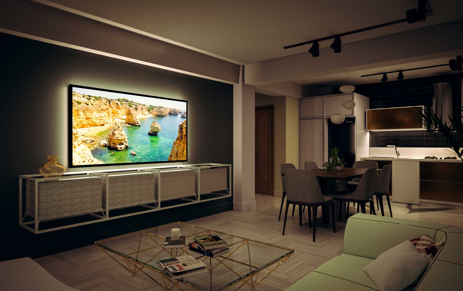ArchViz Living Room - Bitopia 3D render studio Romania - Inerior Design