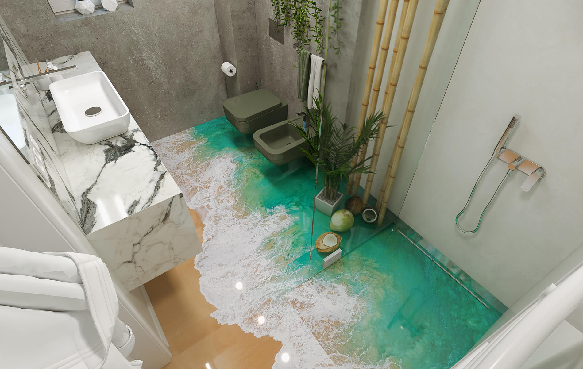 Bathroom visualization - Bitopia 3D render studio