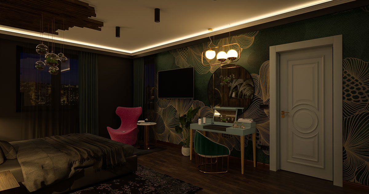 Bedroom visualization - Bitopia studio randare Sketchup Romania