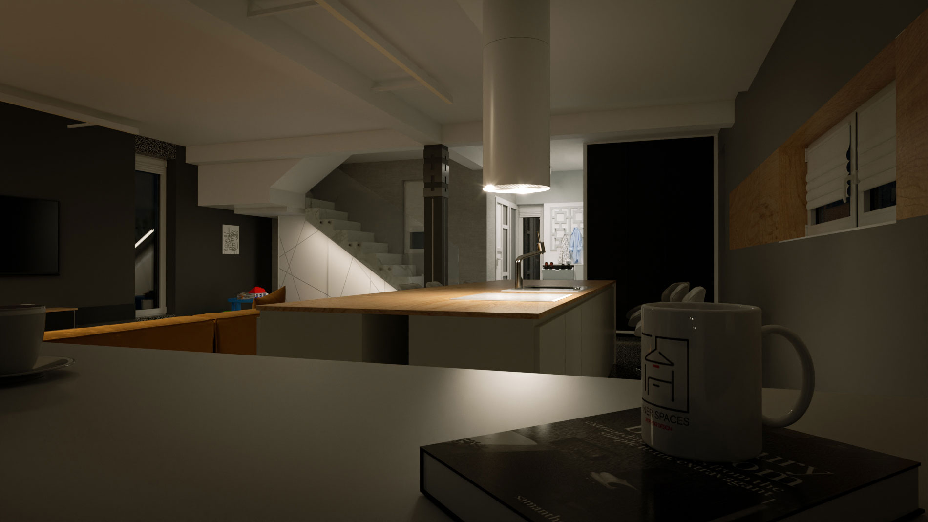 Living Room archviz - Sketchup rendering - Bitopia studio