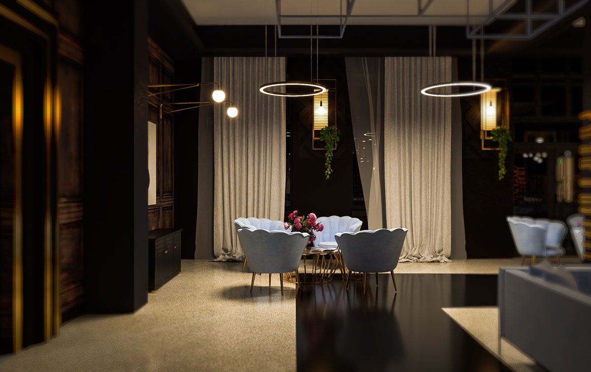 Restaurant archviz - Sketchup rendering - Bitopia studio